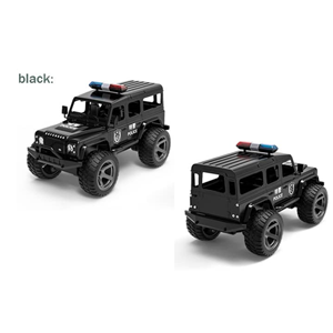 ماشین کنترلی شارژی جیپ پلیس مشکی Remote Control LAND ROVER DEFENDER POLICE JEEP 2.4G -اسباب بازی